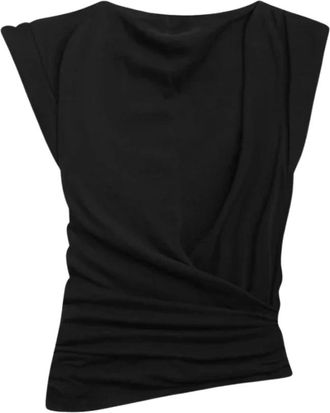 Isabel Marant Zwarte Katoenen T-Shirt Ts 0207Faa 1N41I - Dames - T-shirts - Zwart - XS - Katoen - Tops