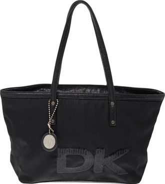DKNY Dkny Black Nylon And Leather Sequin Logo Tote