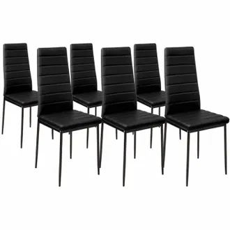 IDMarket Set Di 6 Sedie Da Pranzo Romane Nere