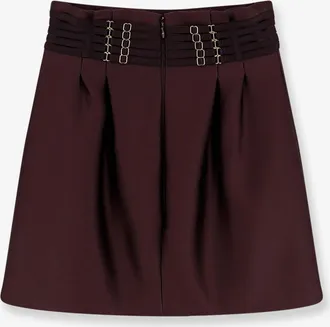Elisabetta Franchi Womens Mini Satin Skirt Brown Polyester