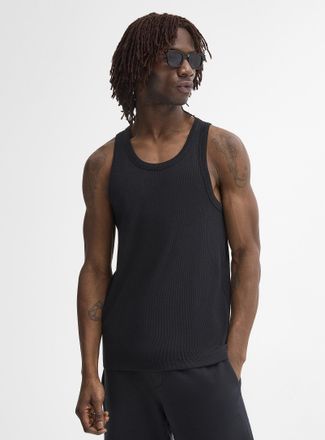 Le 31 Mens Ribbed stretch jersey Tank Top