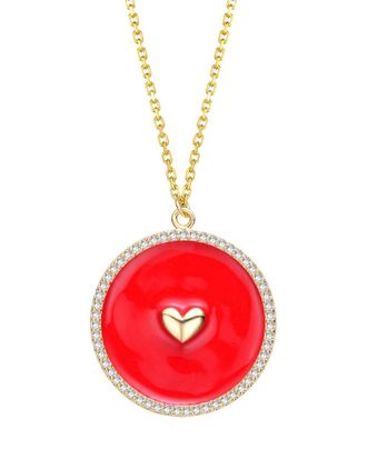 Rachel Glauber 14K Plated Cz Pendant Necklace