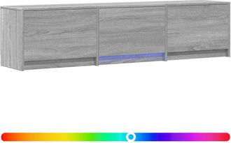 vidaXL Mueble De Tv Con Led 165x34x40 Cm Sonoma Gris Vidaxl