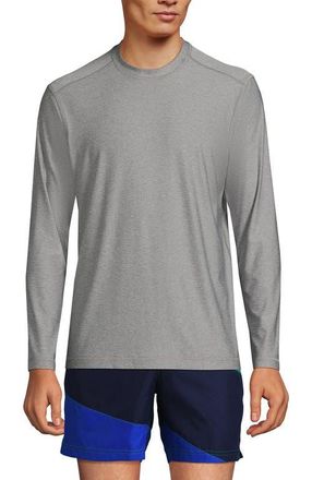 Lands End Long Sleeve Swim Tee Rash Guard in Gray Heather at Nordstrom, Size Small