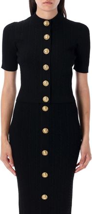 Balmain Black Short sleeve cardigan
