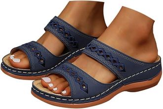 Generic Summer Orthopedic Wedge Platform Sandals Anti Slip Open Toe Sandal Open Toe Walking Sandals with Arch Support Comfortable Breathable Beach Slippers