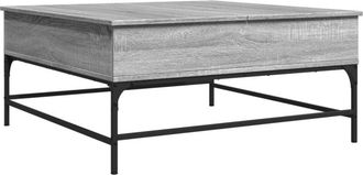 vidaXL Mesa De Centro Madera Ingenier&iacute;a Metal Gris Sonoma 95x95x45 Cm Vidaxl