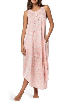 Papinelle Sleepwear Cheri Blossom Cotton Sateen Nightgown in Pink at Nordstrom, Size Small