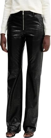Msgm Rechte broek - Dames - Straight fit broeken - Zwart - S - Polyester - Broeken