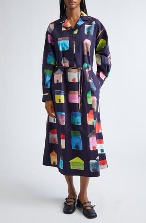 Stine Goya House Print Cotton Shirtdress in Refugios at Nordstrom Rack, Size Small
