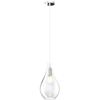 Top-Light Lampadario Contemporaneo Drop 2.0 Metallo Cromo Vetro Trasparente 1 Luce E27