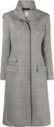 Moschino plaid-check print coat - women - Elastane/Virgin Wool/Viscose/Cupro/Acetate/Polyester - 44 - Black
