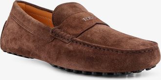 Tod's Mens Suede Loafers With Gommini Detail Brown