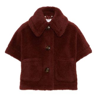 Max Mara Teddy Cape - Dames - Jassen - Rood - Maat: M/L Zijde
