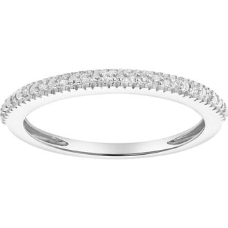 LuvMyJewelry Ava 14K Gold Round Diamond Studded Band Ring - 0.06 cts in 14K White Gold at Nordstrom, Size 5