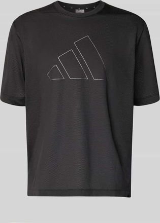 adidas Regular Fit T-Shirt in Mesh-Optik mit Logo-Print in Black, Gr&ouml;&szlig;e XXL