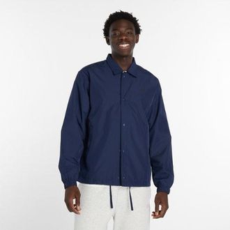 New Balance Uomo Lightweight Coaches Jacket in Blu, Nylon Intrecciato, Taglia XL