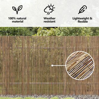 Berkfield Home Garden Reed Fence 600x140 cm in Brown