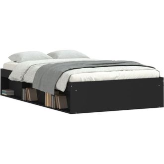 vidaXL Bed Frame without Mattress Black 120x190 cm Small Double Small Double Vidaxl