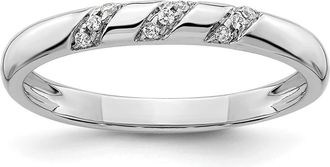 Diamond2Deal 14k White Gold Lab Grown Diamond Wedding Band Ring 0.045Ct Clarity- VS Color- G-H