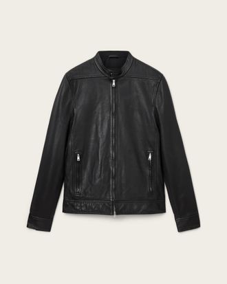 AllSaints Leather Holt Slim Fit Leather Jacket, Size: XXL