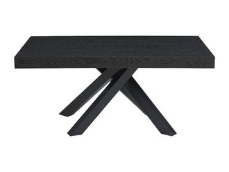 Vente-Unique 6 - 10 Seater Extendable Dining Table In MDF & Metal - Black