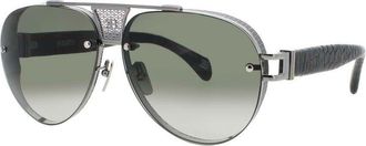 Bugatti Unisex Silver Tone Rectangular Sunglasses 05ASGM