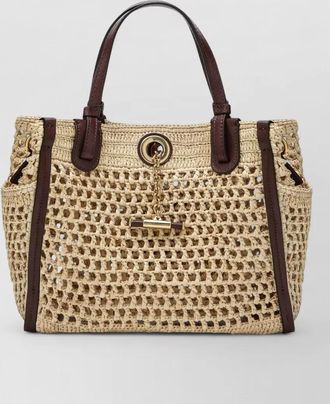 Chlo&eacute; chlo&eacute; icons raffia tote bag