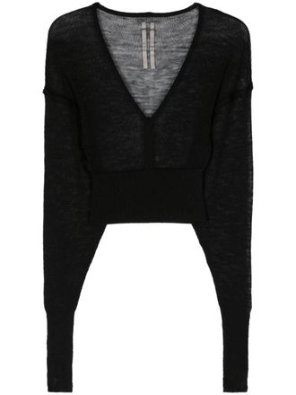 Rick Owens virgin wool cropped jumper - Black