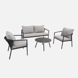 Sweeek Conjunto De Jard&iacute;n De Aluminio Y Cuerdas, 4 Plazas