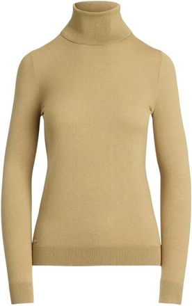 Ralph Lauren Jersey de cuello alto entallado - Knitwear - Mujer - Beige - XL