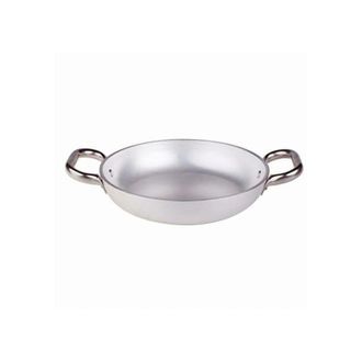 Pentole Agnelli Pentole Agnelli Linea Alluminio 5 mm Tegame Radiante con Due Maniglie Inox, Argento, 20 cm