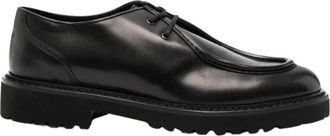 Doucal's Platte Schoenen voor Mannen - Heren - Nette schoenen - Zwart - 45 EU - Leer - Schoenen