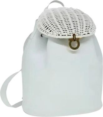 Ferragamo Pre-owned Backpacks, female, White, Size: ONE SIZE Pre-owned Leather Backpack