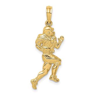 Diamond2Deal 10k Yellow Gold Polished Running Football Player Charm