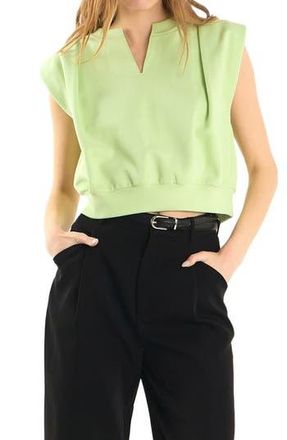endless rose Power Shoulder Sweatshirt Top in Lime at Nordstrom Rack, Size X-Small