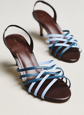 Maeve Colorblock Cross-Strap Heels