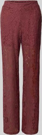 Vero Moda Weite Hose in Spitzenoptik Modell HONEY in Bordeaux, Gr&ouml;&szlig;e XL