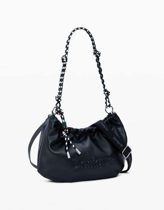 Desigual Borsa media nera con logo-Nero