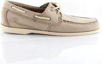 Timberland Cedar Bay 2 Eye Grey Leather Low Lace Up Mens Boat Shoes A1OM5 Leather (archived) - Size UK 7