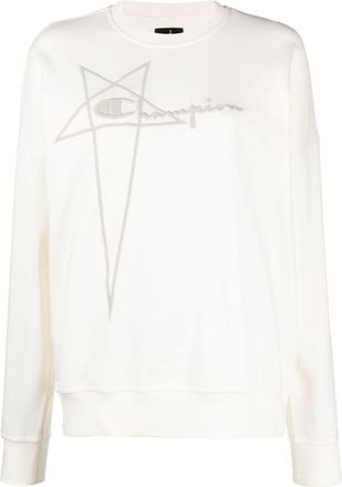 Champion embroidered-logo cotton sweatshirt - women - Cotton - M - Neutrals