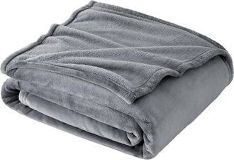 OEM Manta De Franela - 220 X 240 Cm - Para Sof&aacute; O Cama - Gris - 1 Unidad
