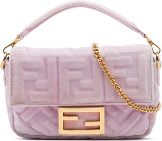 Fendi Pre-owned Fendi Mini Zucca Embossed Velvet Baguette Satchel Ladies RLDKVRZ7MTMYZ67Q
