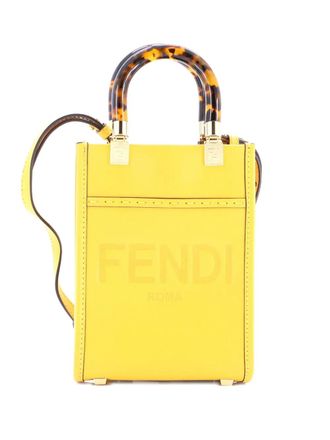 Fendi Sunshine Shopper Tote Leather Mini crossbody bag - women - Calf Leather/Leather - One Size - Yellow