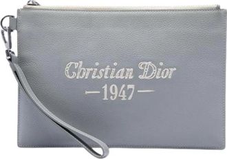 Dior Pre-owned Vintage Clutch - Dames - Vintage Clutch - Grijs - ONE Size - Leer - Vintage