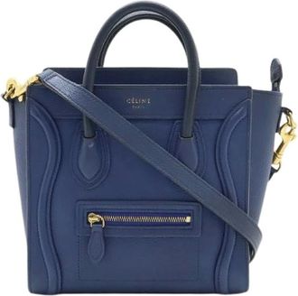 Celine Pre-owned Handbags, female, Blue, Size: ONE SIZE Pre-owned Luggage Nano 2way Bag
