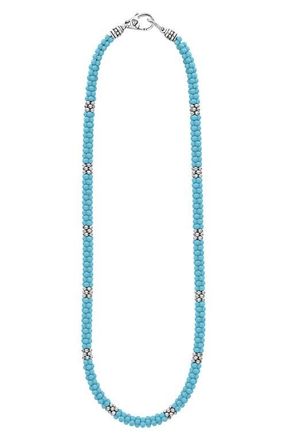 Lagos Blue Caviar Beaded Necklace in Silver/blue at Nordstrom, Size 16