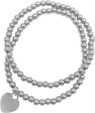 Adornia Set of 2 Beaded Heart Bracelets in Silver at Nordstrom Rack