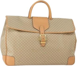 Celine Pre-owned Weekend Bags, female, Beige, Size: ONE SIZE Pre-owned Vintage Macadam Canvas Hand Bag