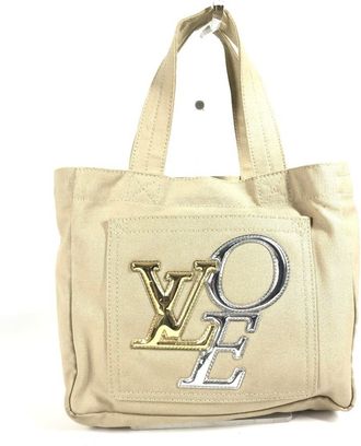 Louis Vuitton Beige Handbag Tote Bag (Pre-Owned)